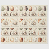 Beige Pastel Easter Eggs Family Name ラッピングペーパー (フラット)