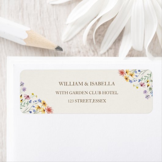 Beige Pastel Wildflower ラベル (インサイチュ)