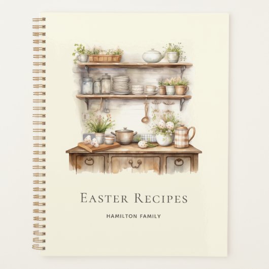 Beige Personalized Easter Recipes プランナー手帳 (正面)