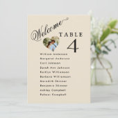 Beige Photoの結婚シーティングプランカードゲスト名 招待状 (スタンド正面)