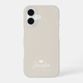 Beige Pilates Princess Trendy Chic iPhone 16ケース (裏面)