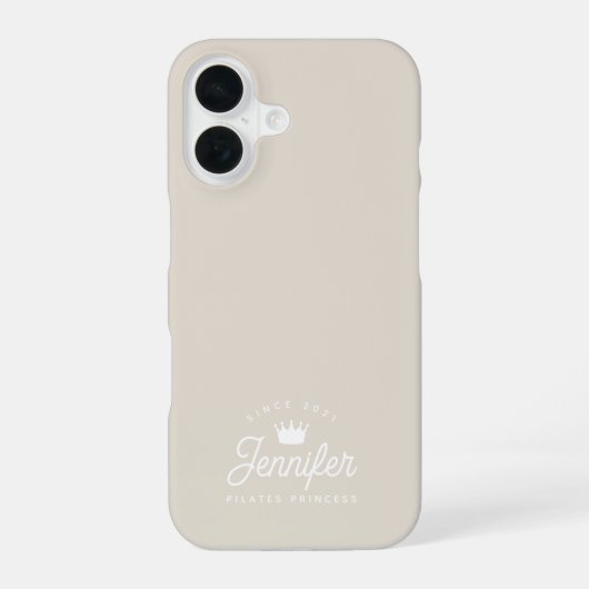 Beige Pilates Princess Trendy Chic iPhone 16ケース (裏面)