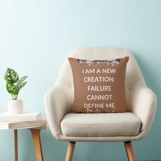 Beige pillow with a simple religious quote クッション (椅子)