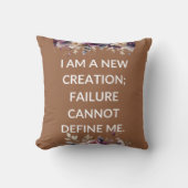 Beige pillow with a simple religious quote クッション (正面)