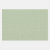 Beige Pink And Green White Tiny Polka Dots Pattern ラッピングペーパーシート (正面3)