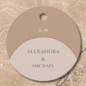 Beige Pink Monogram Japandi's 結婚 Thank You フェイバータグ