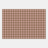 Beige Pink Plaid Tartan Retro Color ラッピングペーパーシート (正面)
