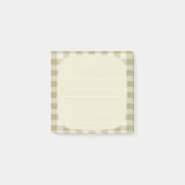 Beige Plaid Note Design ポストイット (正面)