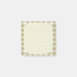 Beige Plaid Note Design ポストイット