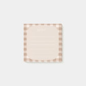 Beige Plaid Note Design ポストイット (正面)