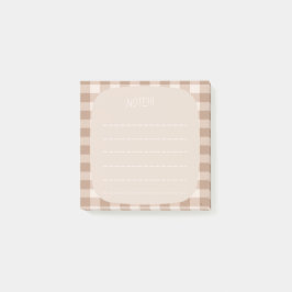 Beige Plaid Note Design ポストイット