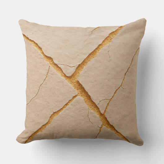 Beige plaster wall texture  クッション (正面)