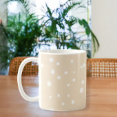 Beige polka dot cup with handle, Birthday gift コーヒーマグカップ