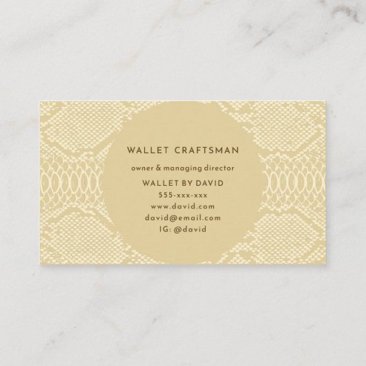 Beige Python Skin名刺 名刺 (裏面)