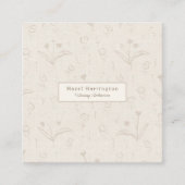 Beige QRコードニュートラルビジネスカードミニマリスト スクエア名刺 (正面)