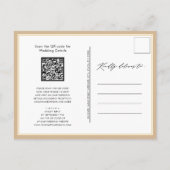 Beige QR Code All In モダン One Script 結婚's インビテーションポストカード (裏面)