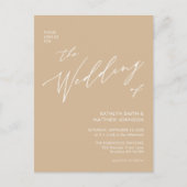 Beige QR Code All In モダン One Script 結婚's インビテーションポストカード (正面)
