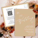 Beige QR Code All In モダン One Script 結婚's インビテーションポストカード<br><div class="desc">ベージュモダンスクリプトQRコードすべて1つのミニマル結婚式招待状カード。祝特別な日には、この美しい結婚式招待状のカードを使用してエレガント、あなたの特別な機会を美しく。すべての文字は、自分の詳細で簡単かつ迅速にパーソナライズするために事前に配置されている。これもし以上のカスタマイズまたは一致するアイテムが必要な場合は、alldaybreakfastzazzle@gmail.comにメールを送信して下さい – 私たちは望んで救済いる。</div>