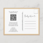 Beige QR Code All In モダン One Script 結婚's インビテーションポストカード (裏面)