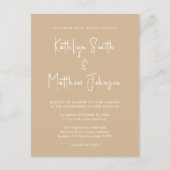 Beige QR Code All In モダン One Script 結婚's インビテーションポストカード (正面)