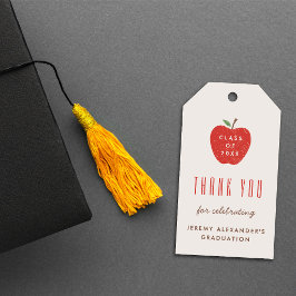 Beige Red Apple Graduation Party Favor Gift Tag ギフトタグ