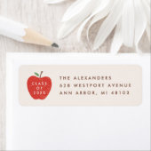 Beige Red Apple Preschool Graduation Address Label ラベル (インサイチュ)