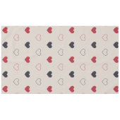 Beige & red Heart Seamless Pattern Cute Minimal テーブルクロス (正面(横))