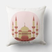 Beige & Red Mosque Throw Pillow クッション (裏面)