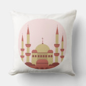 Beige & Red Mosque Throw Pillow クッション (正面)