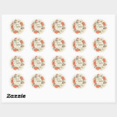 Beige Red Vintage Wedding Sticker Illustrative  ラウンドシール (シート)