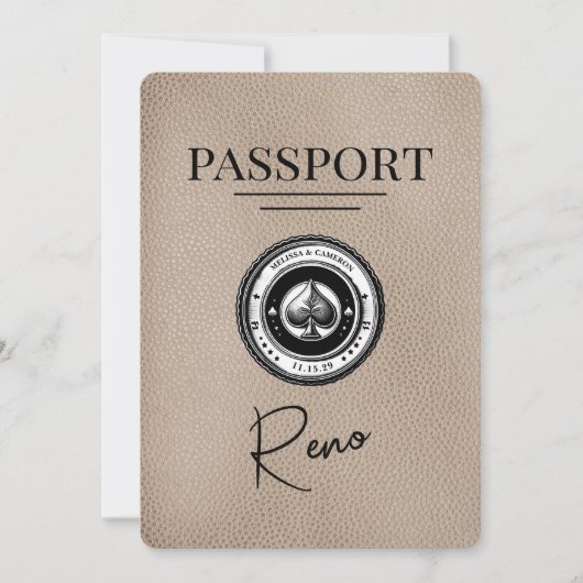 Beige Reno Passport日付の保存 セーブザデート (正面)