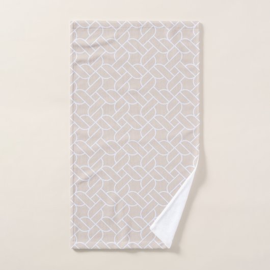 Beige Rope Pattern Towel バスタオルセット (ハンドタオル)