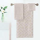 Beige Rope Pattern Towel バスタオルセット