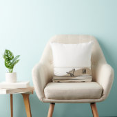 Beige Running Horse Design & Initials Throw Pillow クッション (椅子)