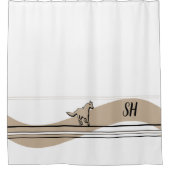 Beige Running Horse Design Shower Curtain シャワーカーテン (正面)