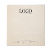 Beige Sand Add Your Rectangle Business Logo文字 ノートパッド (正面)