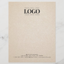 Beige Sand Add Your Rectangle Business Logo文字 レターヘッド