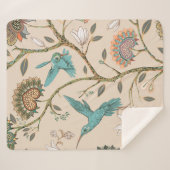 Beige seamless pattern with stylized flowers and b シェルパブランケット (正面(横))