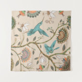 Beige seamless pattern with stylized flowers and b タペストリー (正面(横))