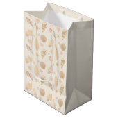 Beige Shells Pattern ミディアムペーパーバッグ (正面アングル)