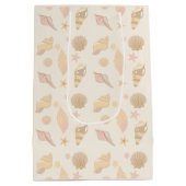 Beige Shells Pattern ミディアムペーパーバッグ (裏面)