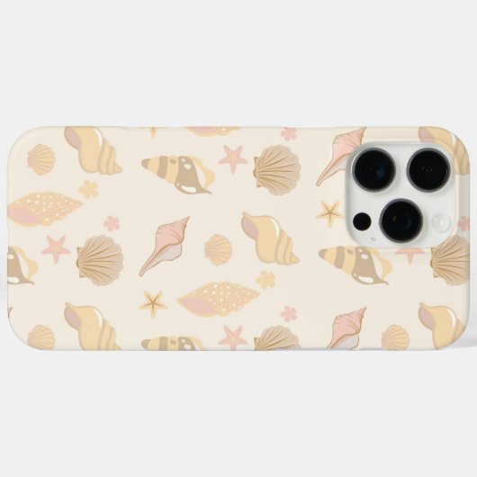 Beige Shells Pattern Case-Mate iPhoneケース (裏面 (横))