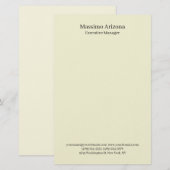 Beige Simple Plain Professional Modern Minimailst 便箋 (正面/裏面)