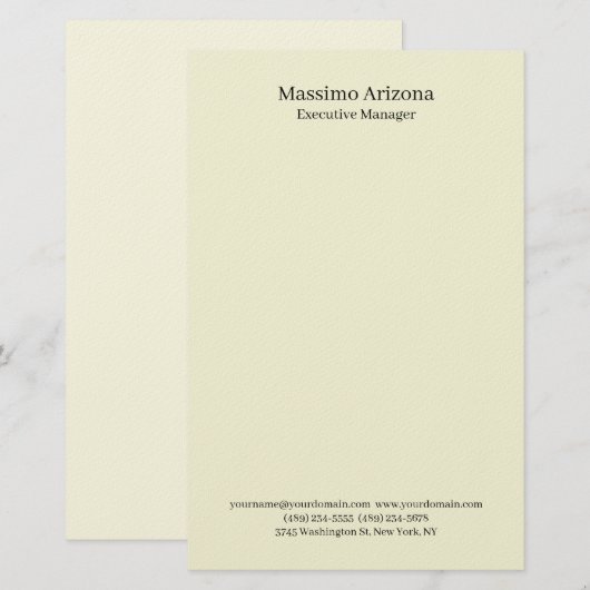 Beige Simple Plain Professional Modern Minimailst 便箋 (正面/裏面)