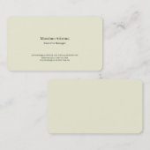 Beige Simple Plain Professional Modern Minimailst 名刺 (正面/裏面)