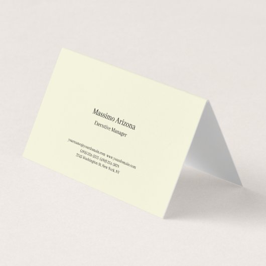 Beige Simple Plain Professional Modern Minimailst 名刺 (正面)