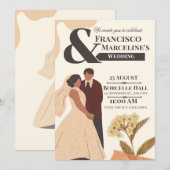 Beige Simple Scrapbook Wedding Invitation 招待状 (正面/裏面)