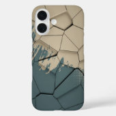 Beige & Slate Blue Worn Texture Geometric Phone Ca Case-Mate iPhoneケース (裏面)