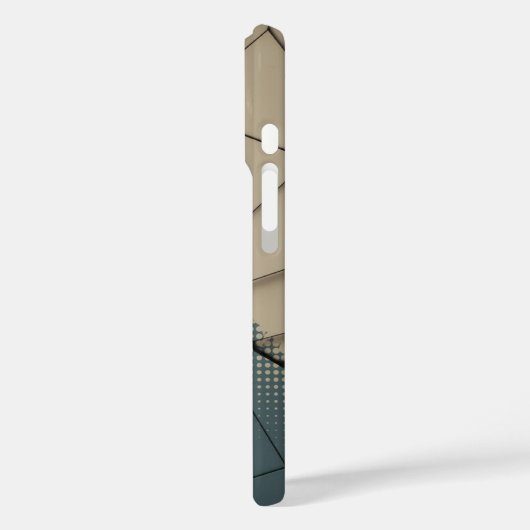 Beige & Slate Blue Worn Texture Geometric Phone Ca Case-Mate iPhoneケース (裏面 / 左)