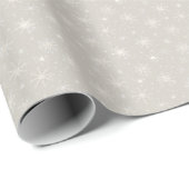 Beige Snowflake Christmas Wrapping Paper ラッピングペーパー (ロールコーナー)